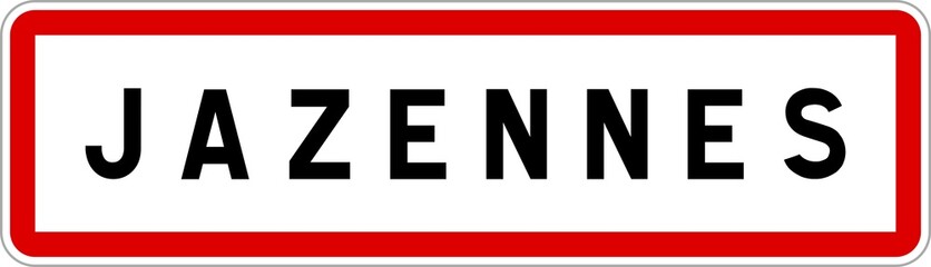 Panneau entrée ville agglomération Jazennes / Town entrance sign Jazennes