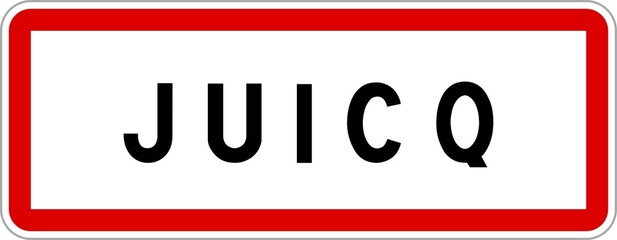 Panneau entrée ville agglomération Juicq / Town entrance sign Juicq