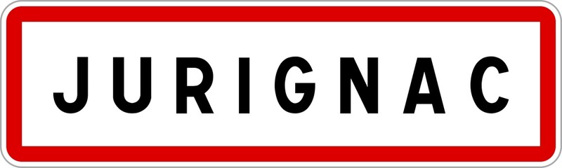 Panneau entrée ville agglomération Jurignac / Town entrance sign Jurignac