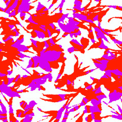 Bright botanical silhouette pattern. Noble flower plant. Vintage nature seamless on earth tone  colored background. Ink drawing sketch print for textile. Trendy flower lined design. interior design, f