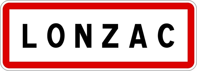 Panneau entrée ville agglomération Lonzac / Town entrance sign Lonzac