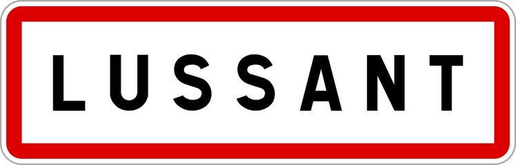 Panneau entrée ville agglomération Lussant / Town entrance sign Lussant