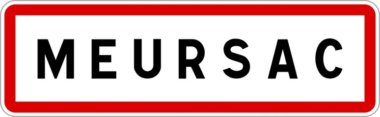 Panneau entrée ville agglomération Meursac / Town entrance sign Meursac