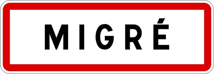 Panneau entrée ville agglomération Migré / Town entrance sign Migré
