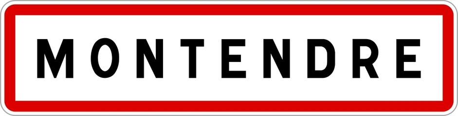 Panneau entrée ville agglomération Montendre / Town entrance sign Montendre