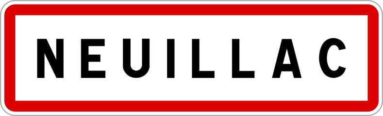 Panneau entrée ville agglomération Neuillac / Town entrance sign Neuillac