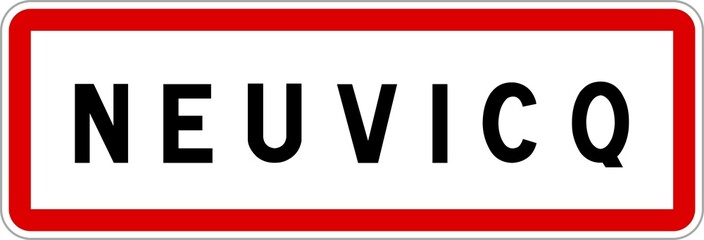 Panneau entrée ville agglomération Neuvicq / Town entrance sign Neuvicq