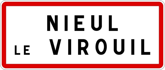 Panneau entrée ville agglomération Nieul-le-Virouil / Town entrance sign Nieul-le-Virouil