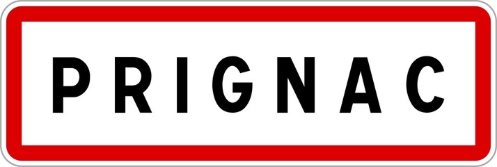 Panneau entrée ville agglomération Prignac / Town entrance sign Prignac