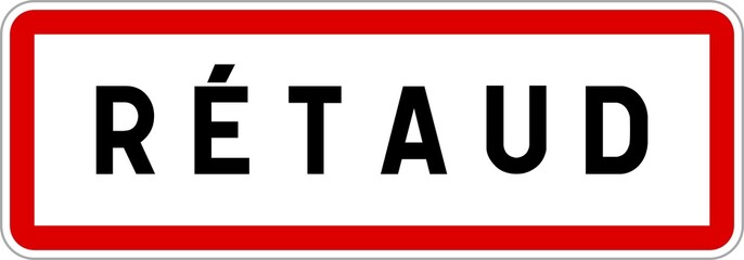 Panneau entrée ville agglomération Rétaud / Town entrance sign Rétaud