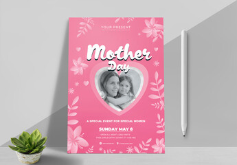 Mothers Day Sale Flyer with Rose Elements