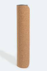 stand roll yoga mat on white and path