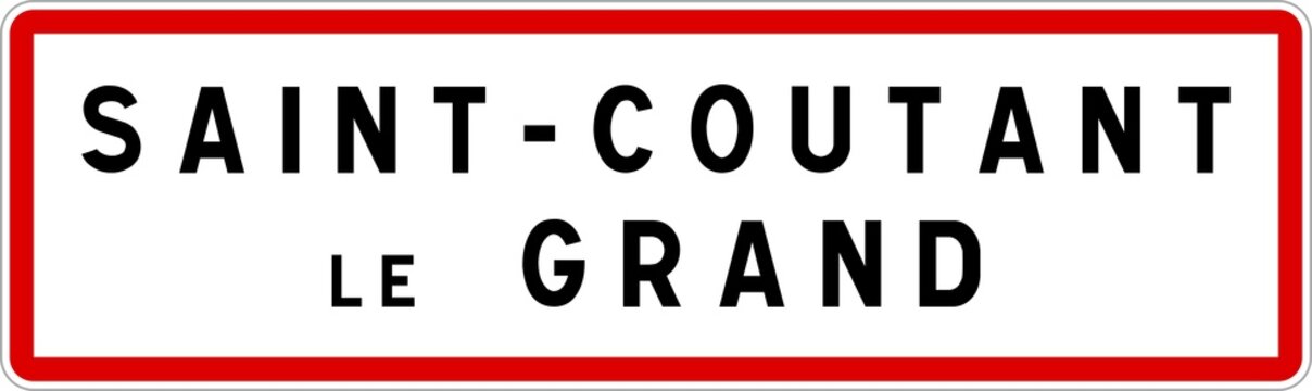 Panneau entr&eacute;e ville agglom&eacute;ration Saint-Coutant-le-Grand / Town entrance sign Saint-Coutant-le-Grand