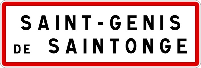 Panneau entrée ville agglomération Saint-Genis-de-Saintonge / Town entrance sign Saint-Genis-de-Saintonge