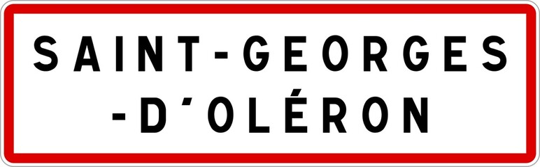 Panneau entrée ville agglomération Saint-Georges-d'Oléron / Town entrance sign Saint-Georges-d'Oléron