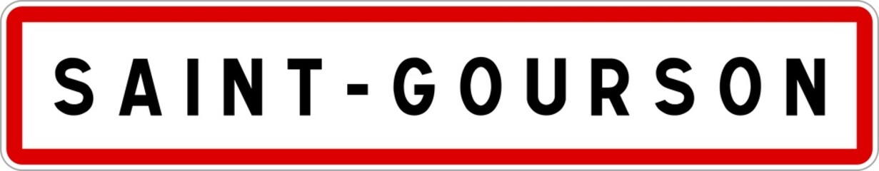 Panneau entrée ville agglomération Saint-Gourson / Town entrance sign Saint-Gourson