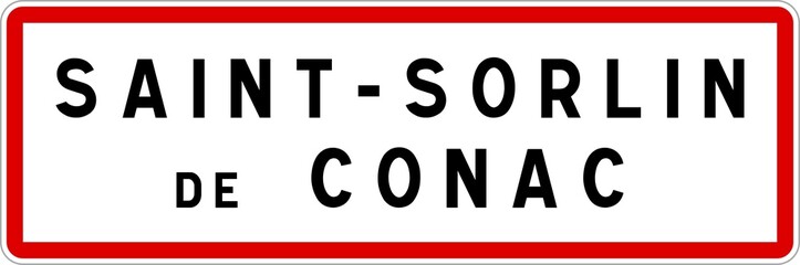 Panneau entrée ville agglomération Saint-Sorlin-de-Conac / Town entrance sign Saint-Sorlin-de-Conac