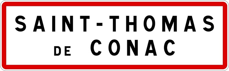 Panneau entrée ville agglomération Saint-Thomas-de-Conac / Town entrance sign Saint-Thomas-de-Conac