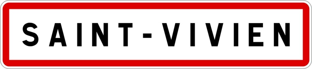 Panneau entrée ville agglomération Saint-Vivien / Town entrance sign Saint-Vivien
