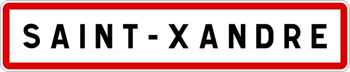 Obraz premium Panneau entrée ville agglomération Saint-Xandre / Town entrance sign Saint-Xandre