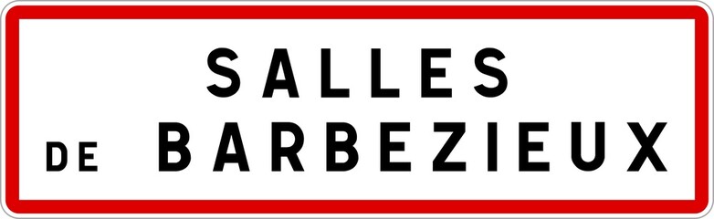 Panneau entrée ville agglomération Salles-de-Barbezieux / Town entrance sign Salles-de-Barbezieux