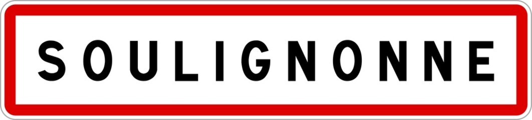 Panneau entrée ville agglomération Soulignonne / Town entrance sign Soulignonne