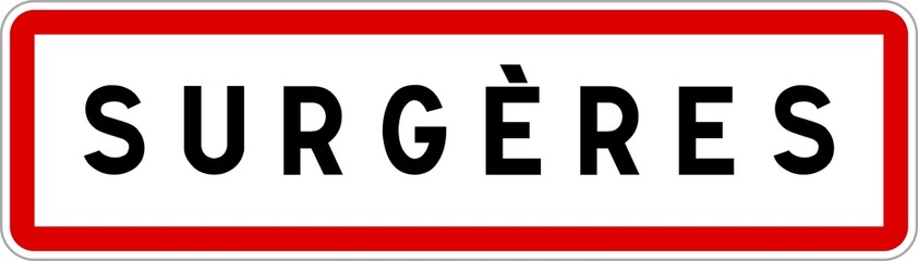 Panneau entrée ville agglomération Surgères / Town entrance sign Surgères