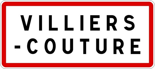 Panneau entrée ville agglomération Villiers-Couture / Town entrance sign Villiers-Couture