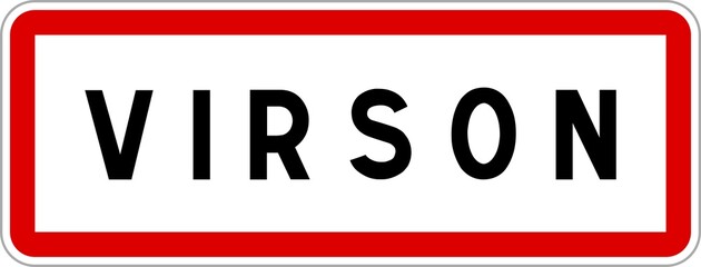 Panneau entrée ville agglomération Virson / Town entrance sign Virson