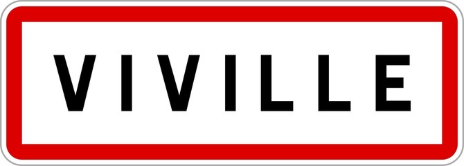 Panneau entrée ville agglomération Viville / Town entrance sign Viville