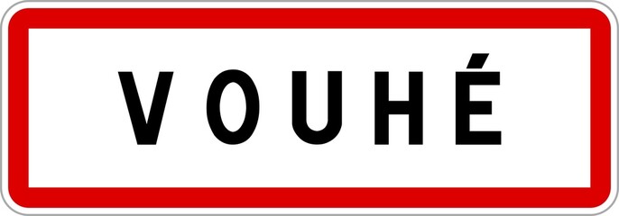Panneau entrée ville agglomération Vouhé / Town entrance sign Vouhé