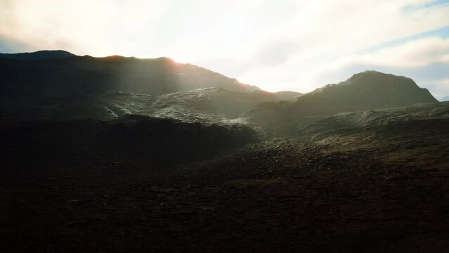 mountains of Afghanistan at sunset