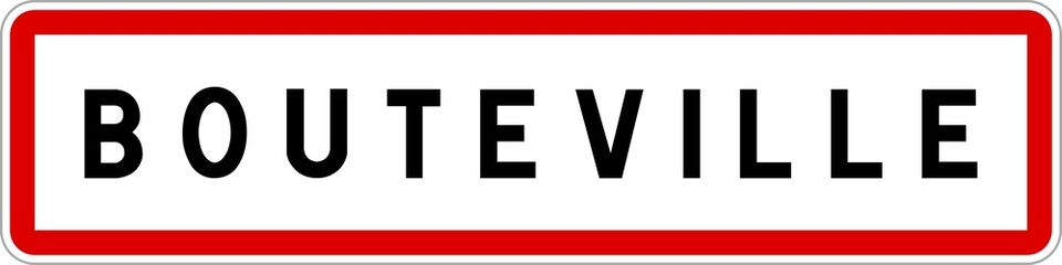 Panneau entrée ville agglomération Bouteville / Town entrance sign Bouteville