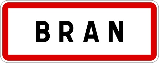 Panneau entrée ville agglomération Bran / Town entrance sign Bran