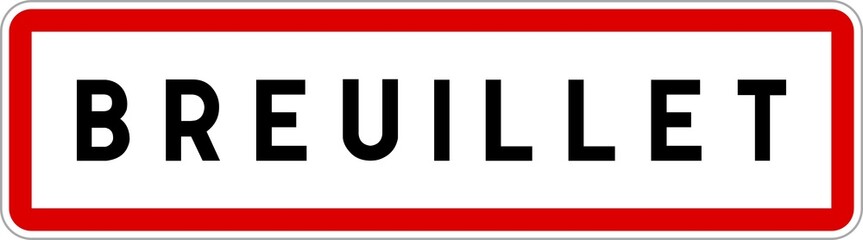 Panneau entrée ville agglomération Breuillet / Town entrance sign Breuillet