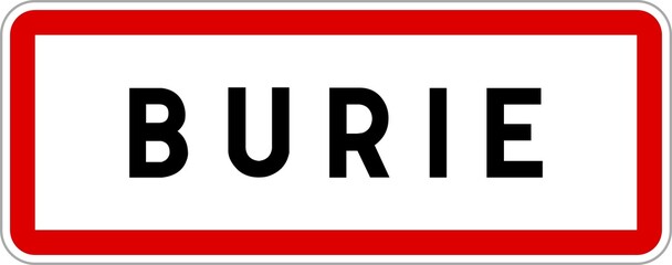 Panneau entrée ville agglomération Burie / Town entrance sign Burie