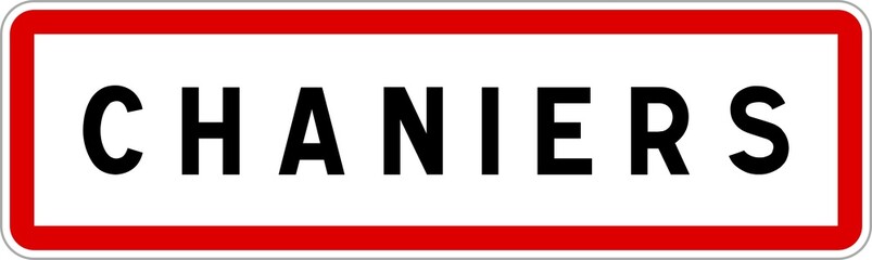 Panneau entrée ville agglomération Chaniers / Town entrance sign Chaniers