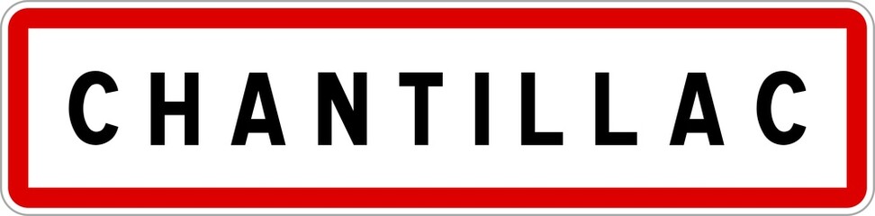 Panneau entrée ville agglomération Chantillac / Town entrance sign Chantillac
