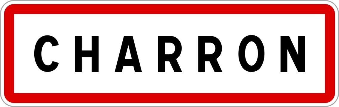 Panneau entr&eacute;e ville agglom&eacute;ration Charron / Town entrance sign Charron
