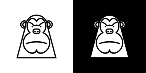 Gorilla head mascot silhouette logo