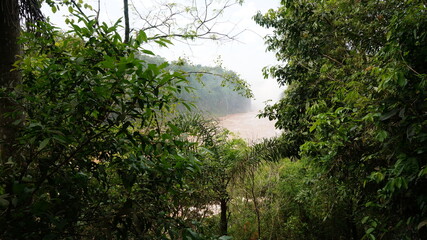 iguazu river near the famous waterfalls