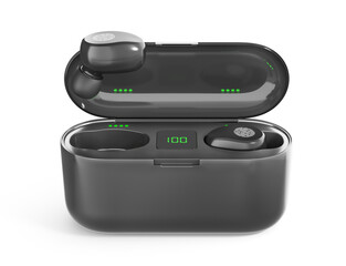 Obraz premium modern earphones isolated 3d illustration 