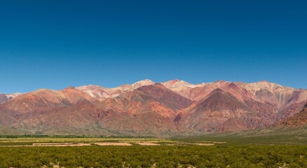 Fototapeta premium Multicolored mountains in El Leoncito natural reserve, in the province of San Juan, Argentina.