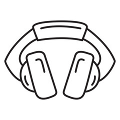 Wireless headphone outline icon. solated on white background.Line art vector illustration. Music sound device thin line.