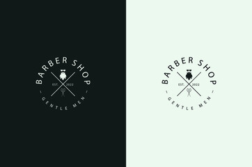 barber haircut salon logo design