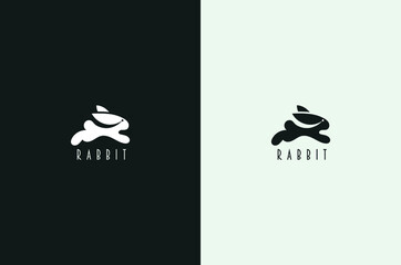 Minimal Rabbits Bunny Hare logo design