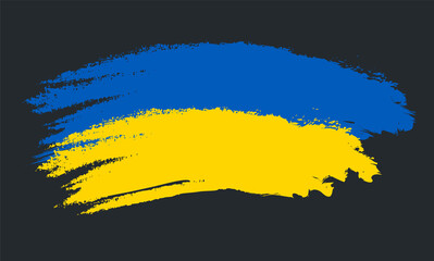 Grunge style flag of Ukraine. Hand drawn Ukrainian