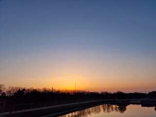 sunset over the river