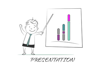 Business Teamwork, Idea Concept Illustration. Doodle style character.