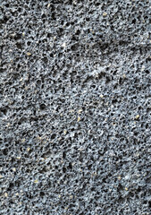 Porous Gray Lava Wall Closeup.